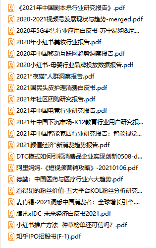 2021百大行业报告资源_免费领取