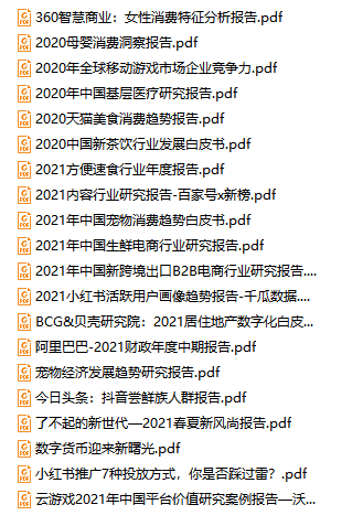 2021百大行业报告资源_免费领取
