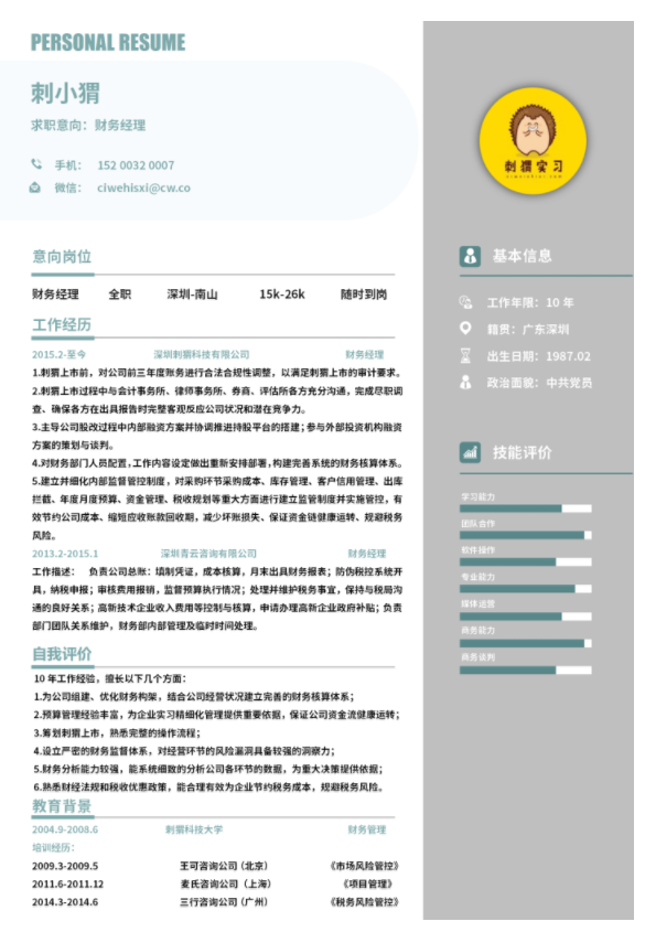 云模板的​求职简历范文 简历写作建议